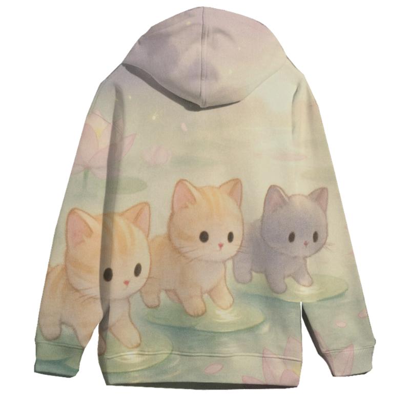 Floating Lotus Pond Kittens hoodie styles