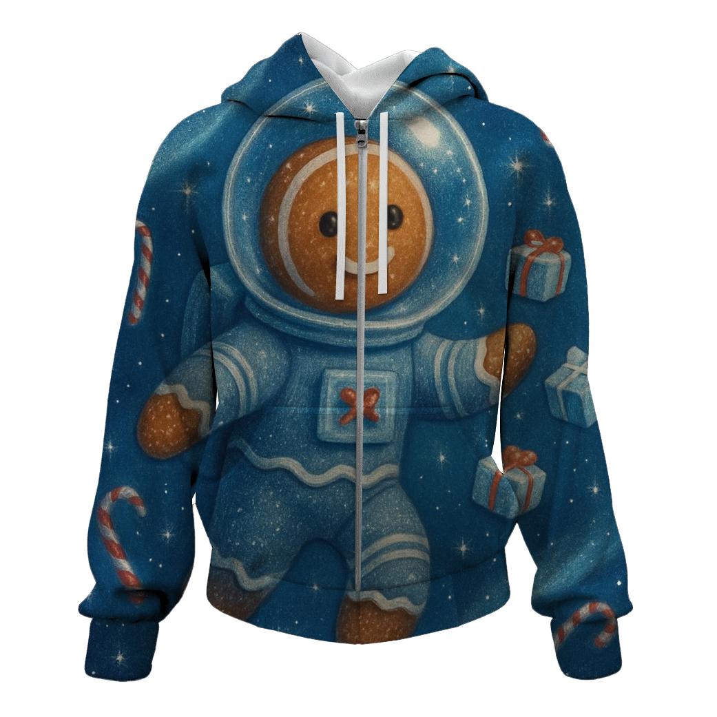 Gingerbread Astronaut Gift Drop printed hoodies