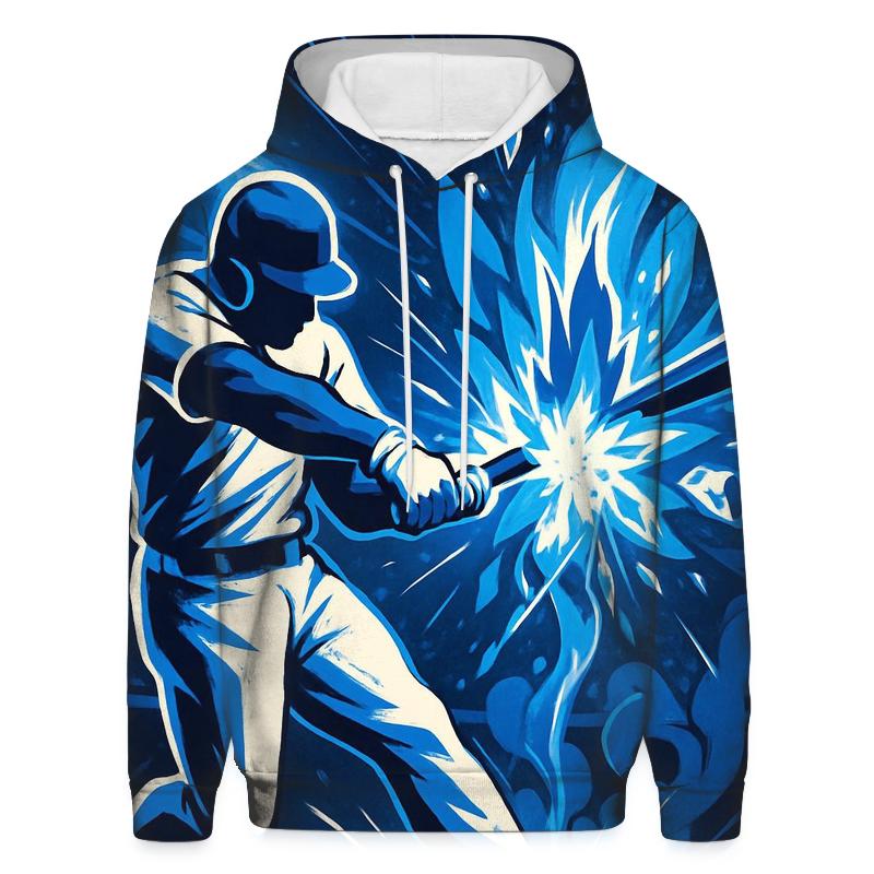 Blue Flame Bat Impact graphic hoodies