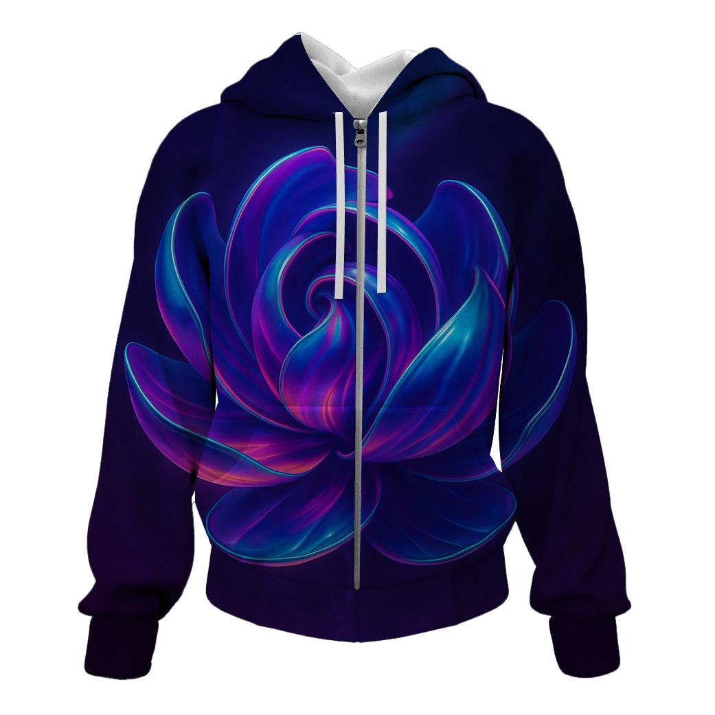 Neon Aurora Marble Bloom premium hoodies