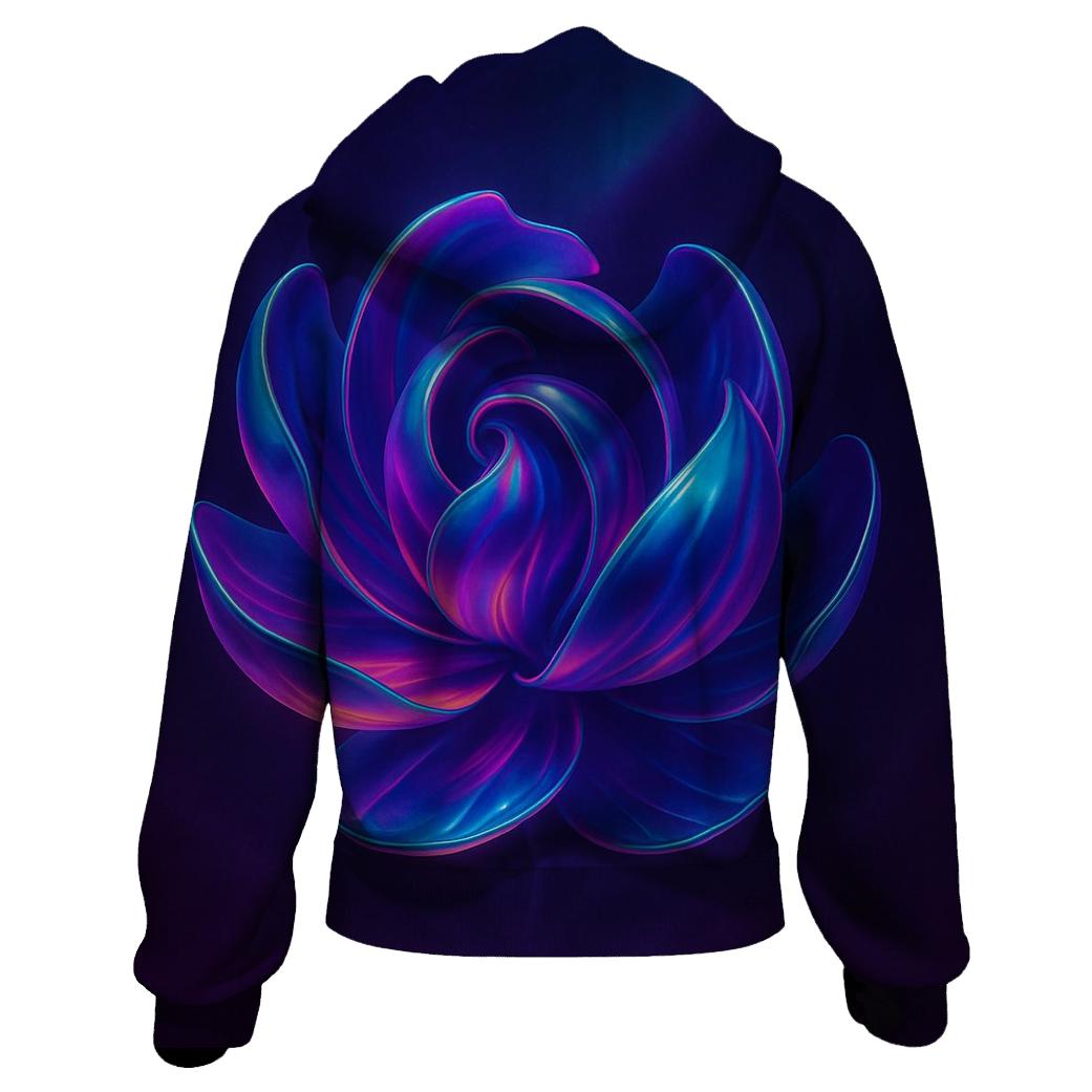 Neon Aurora Marble Bloom premium hoodies