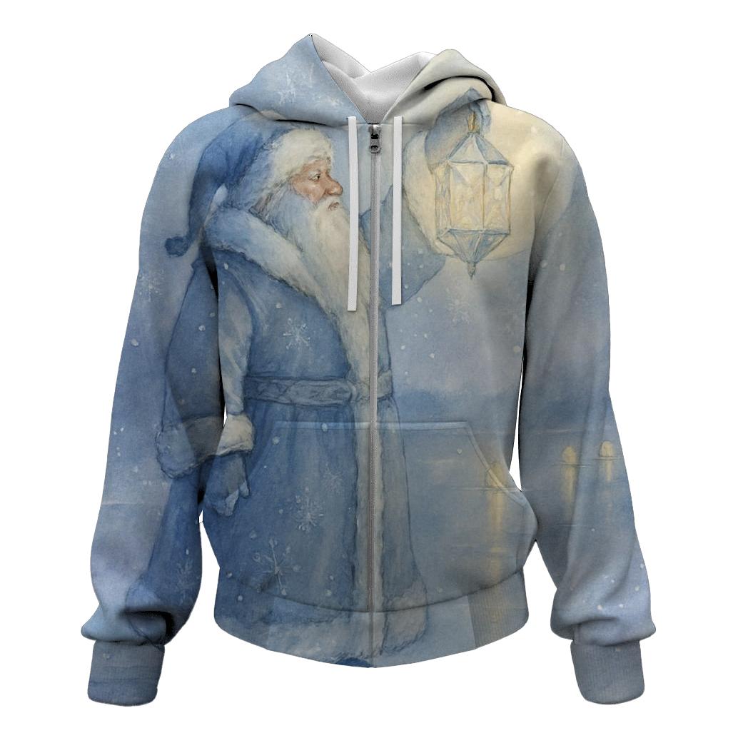 Frosted Moonlight Santa And The Ice Lanterns custom hoodies