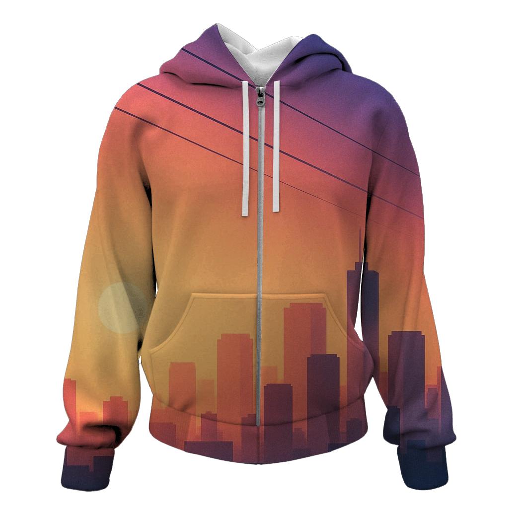 Twilight Tramline Skyline printed hoodies