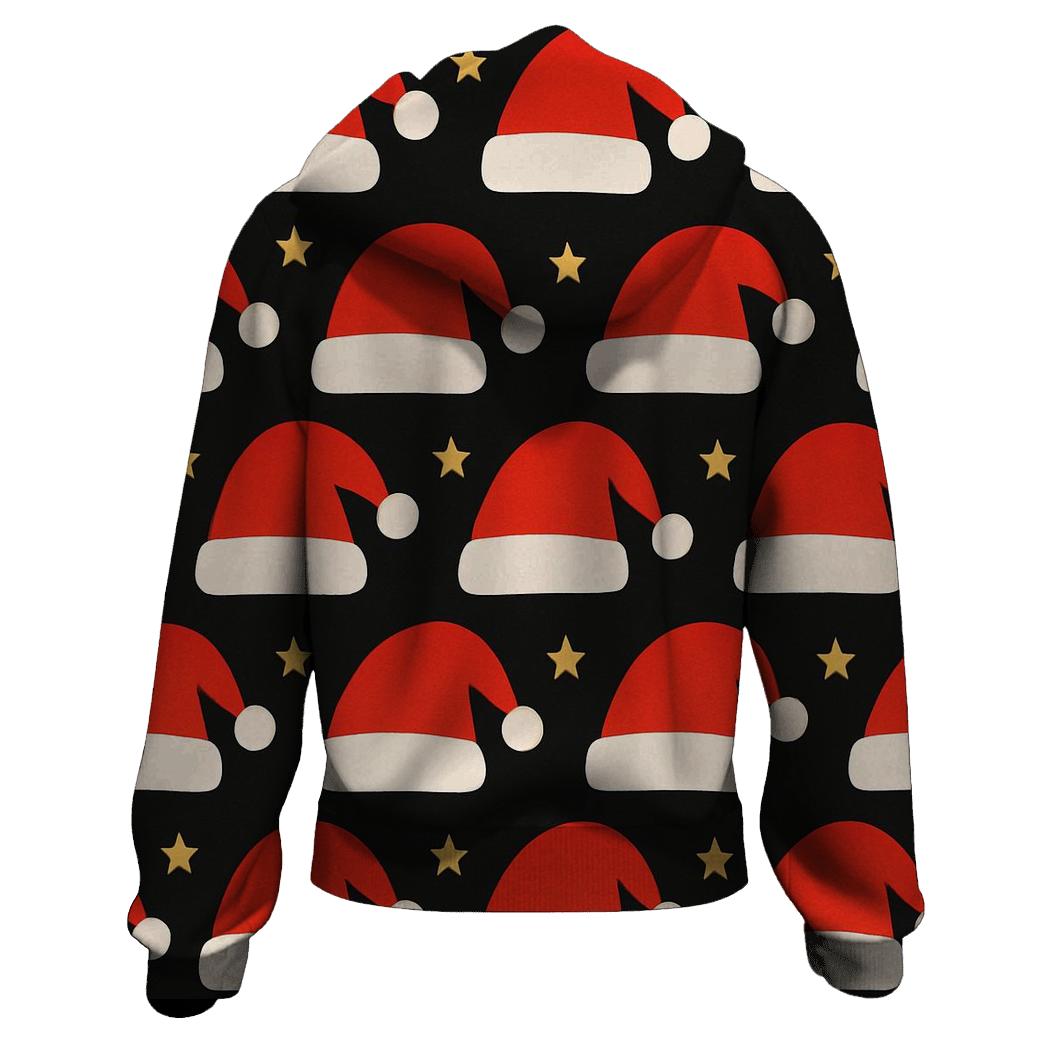 Santa Hat Stripe Bands On Black Background hoodie designs
