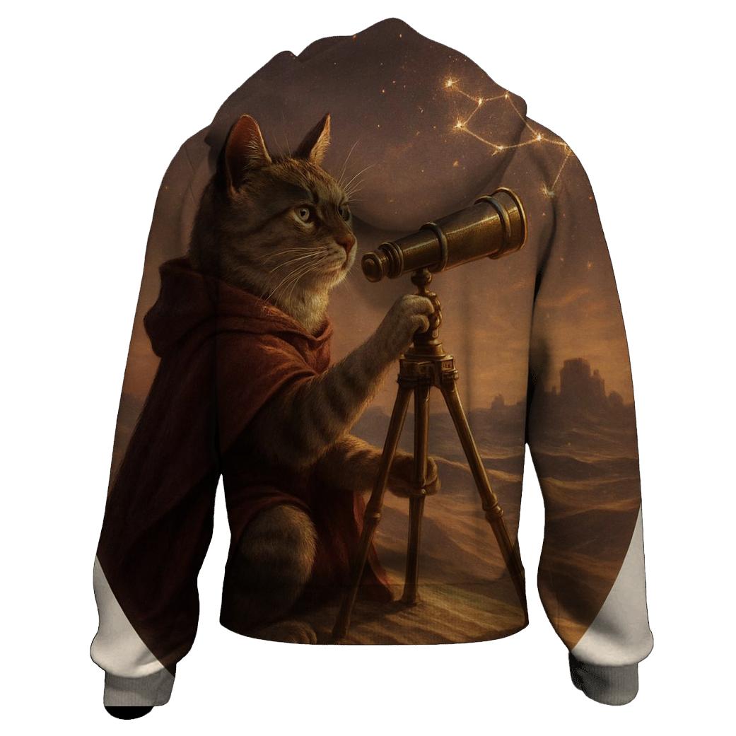 Desert Mirage Astronomer Cat designer hoodies