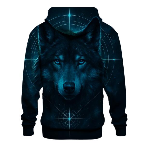 Astral Compass Wolf heavyweight hoodies