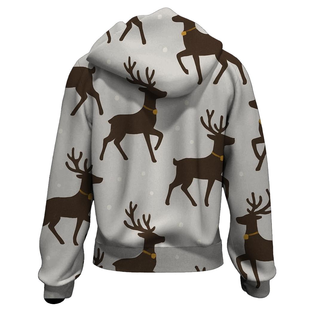 Reindeer Silhouette Diagonal March On Light Gray Background graphic hoodies