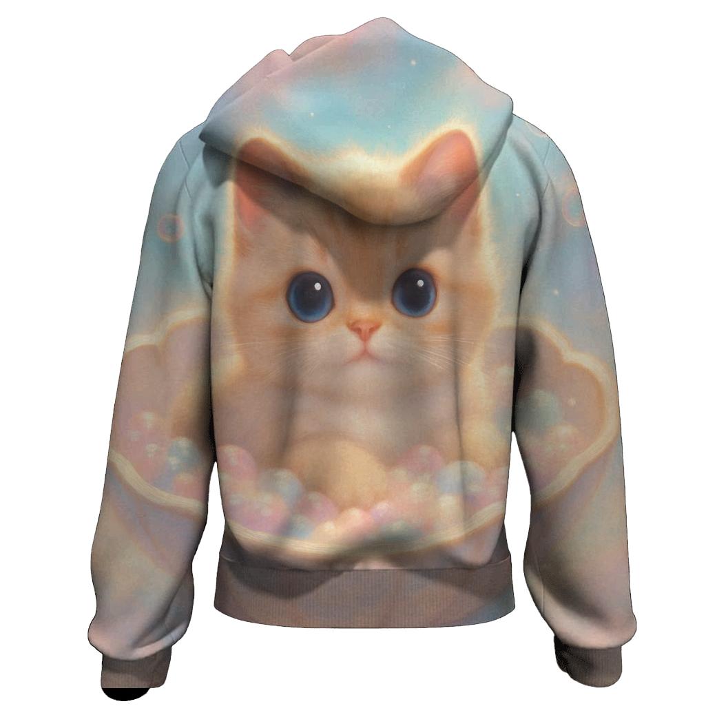 Rainbow Mist Bubble Bath Cat premium hoodies
