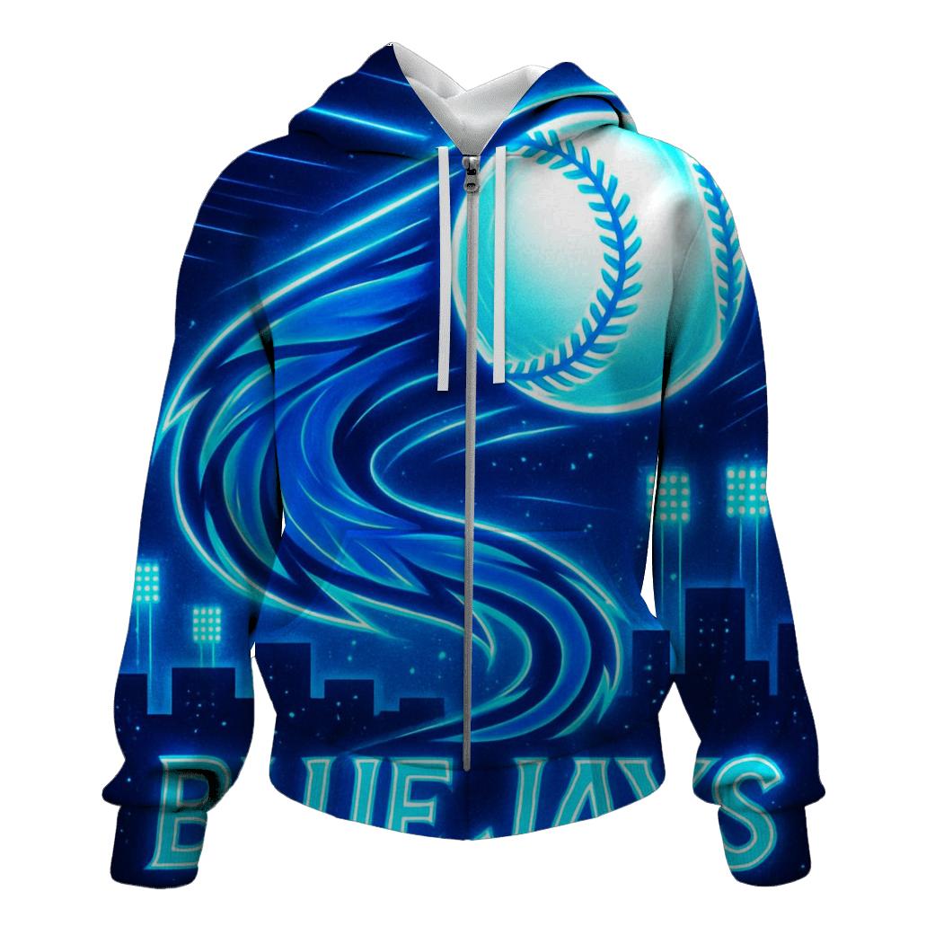 Feather Comet Blue Jays Rally printed hoodies