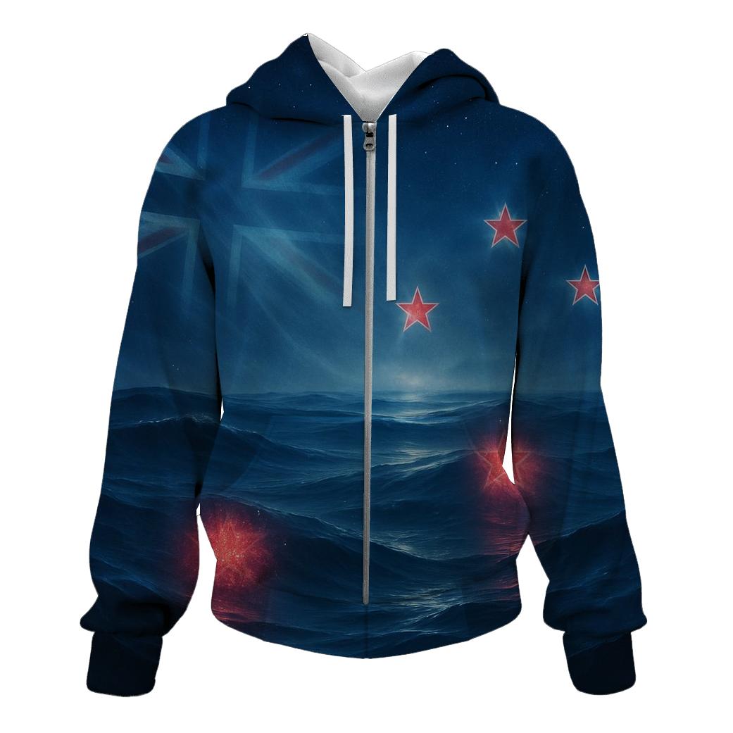 New Zealand Night Ocean Constellation Flag printed hoodies