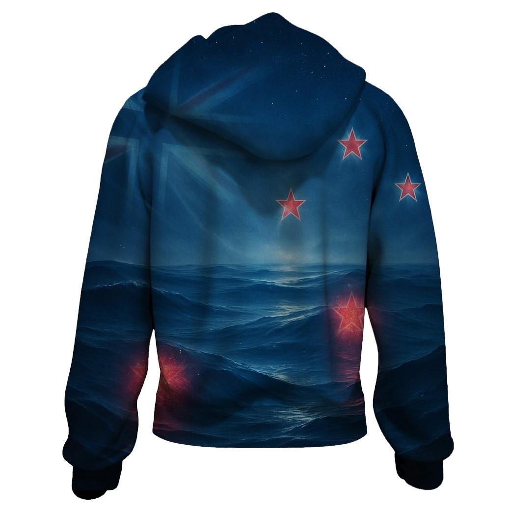 New Zealand Night Ocean Constellation Flag printed hoodies