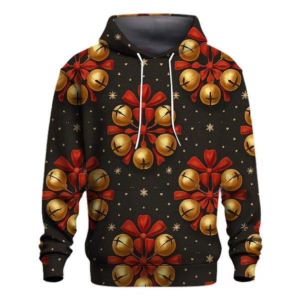 Golden Bell Rosette Medallions On Charcoal Background heavyweight hoodies