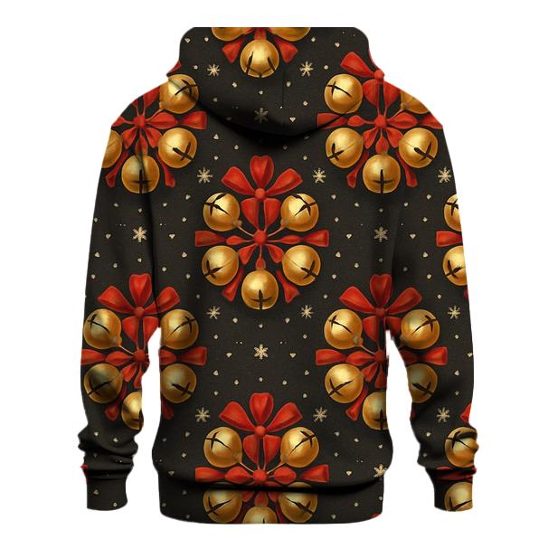 Golden Bell Rosette Medallions On Charcoal Background heavyweight hoodies