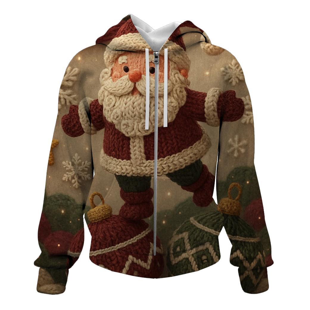 Knitted Pattern Santa In Ornament Wonderland hoodie styles