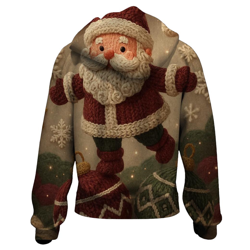 Knitted Pattern Santa In Ornament Wonderland hoodie styles