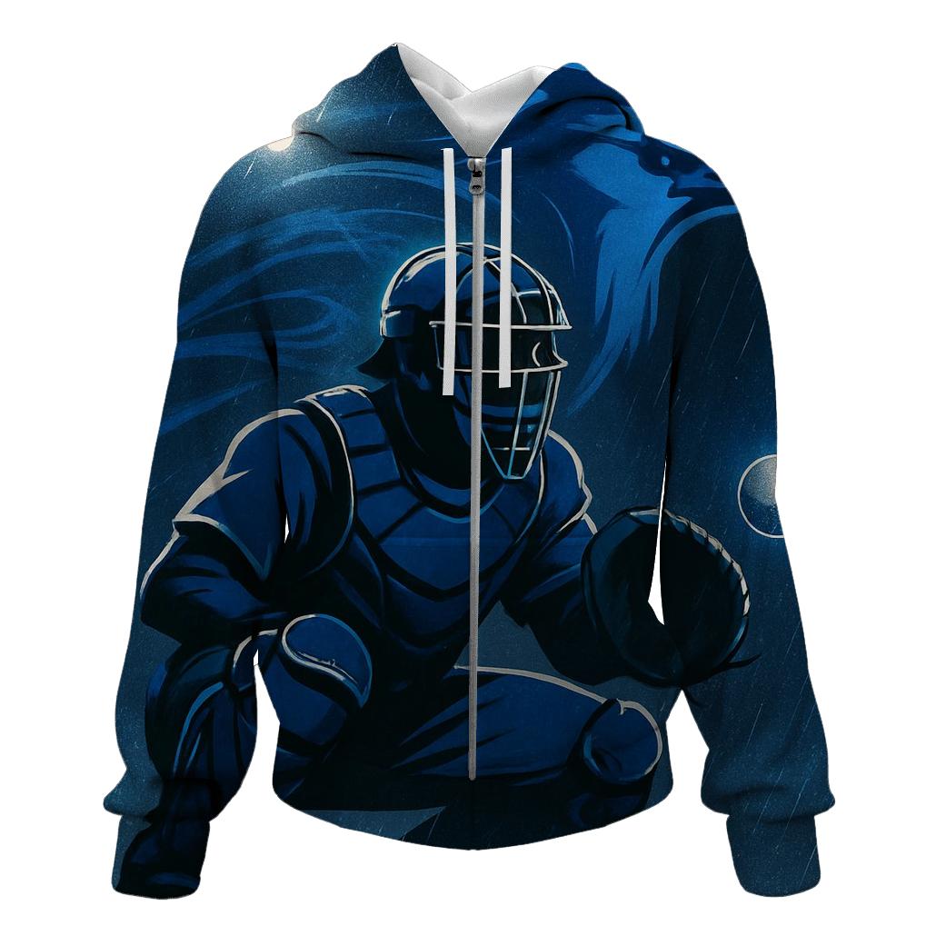 Catcher Focus In Blue Jays Stormlight lightweight hoodies