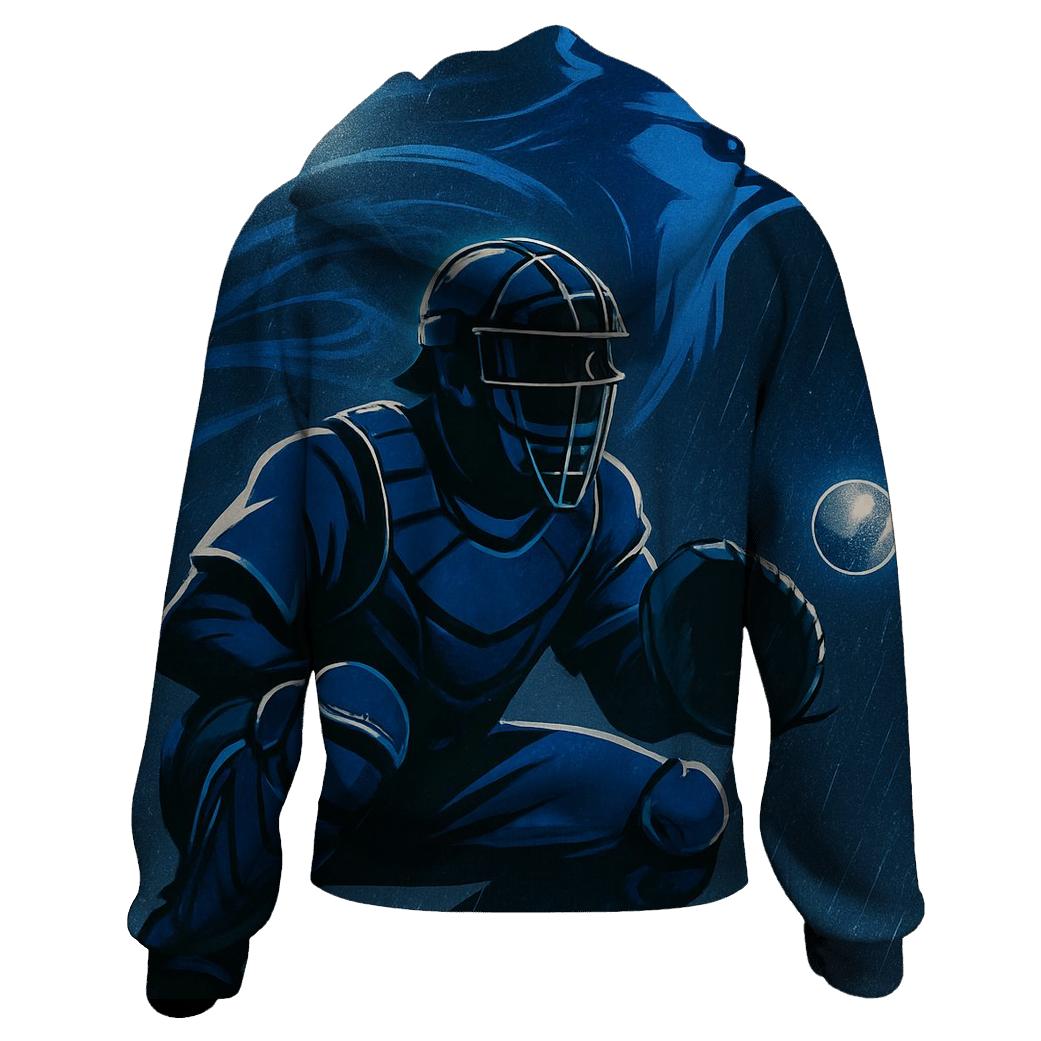 Catcher Focus In Blue Jays Stormlight lightweight hoodies