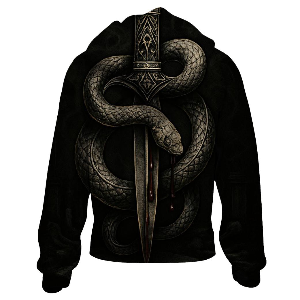 Dagger And Serpent Of The Night Oath zip-up hoodies