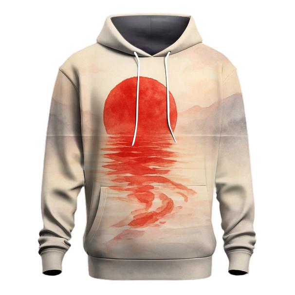 Japan Rising Sun Watercolor Drift pullover hoodies