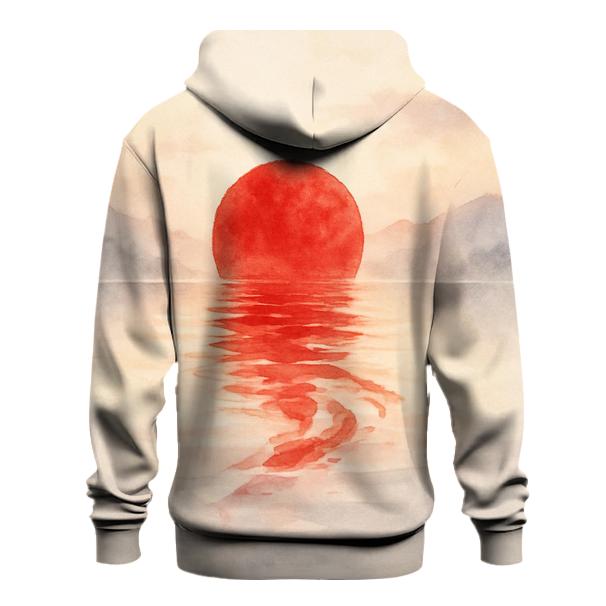 Japan Rising Sun Watercolor Drift pullover hoodies