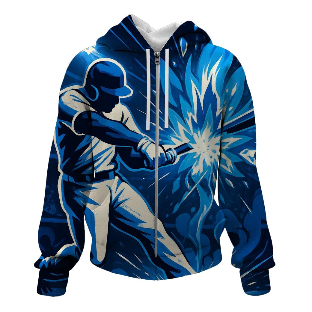 Blue Flame Bat Impact graphic hoodies