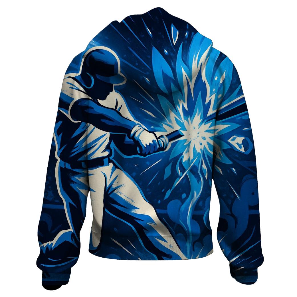 Blue Flame Bat Impact graphic hoodies