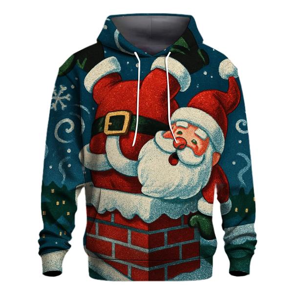 Santa Stuck In Chimney Snowstorm Swirl hoodies fashion