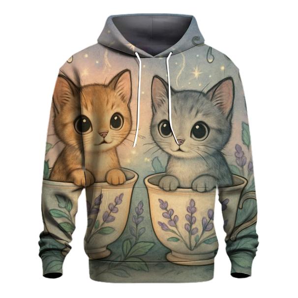 Teacup Garden Stargazer Cats embroidered hoodies