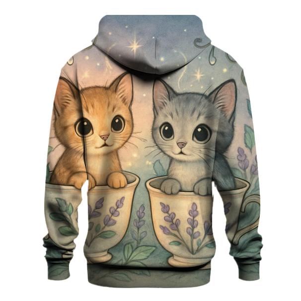 Teacup Garden Stargazer Cats embroidered hoodies