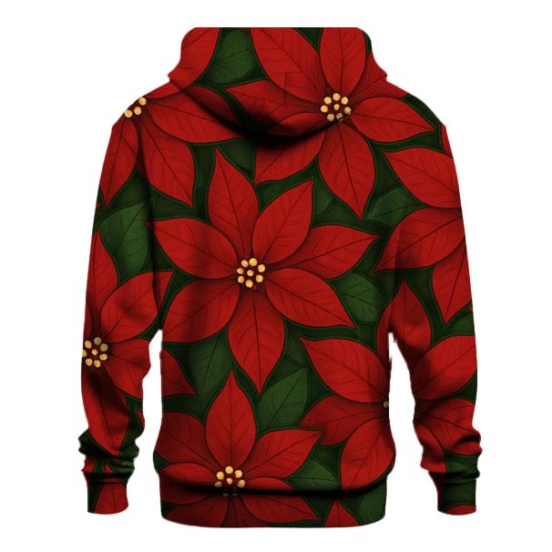Poinsettia Petal Tessellation On Deep Green Background printed hoodies