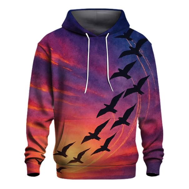 Comet Birds At Sundown lightweight hoodies