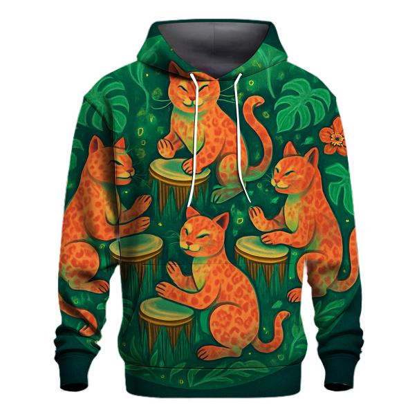Rainforest Drum Circle Cats hoodie styles