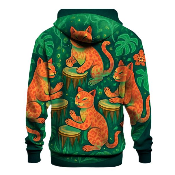Rainforest Drum Circle Cats hoodie styles