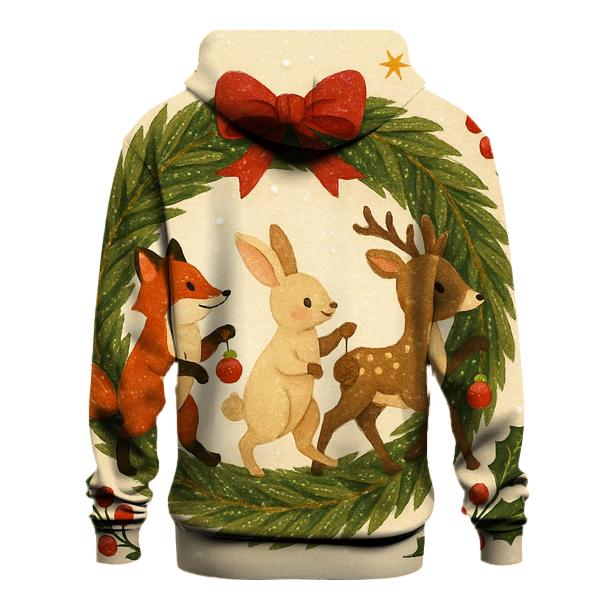 Winter Wildlife Wreath Parade embroidered hoodies