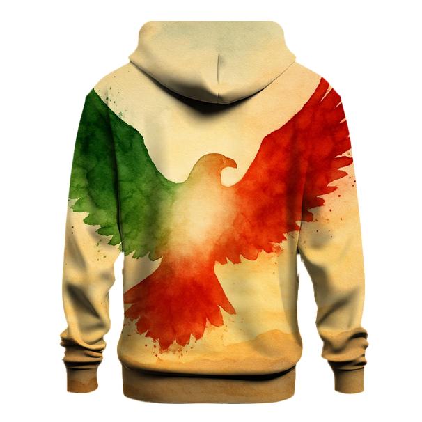 Mexico Eagle Silhouette Flag Overlay premium hoodies