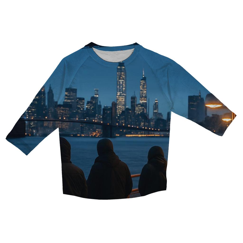 First Ferry Of Winter Under The Manhattan Bridge trendy 3/4 sleeve tops