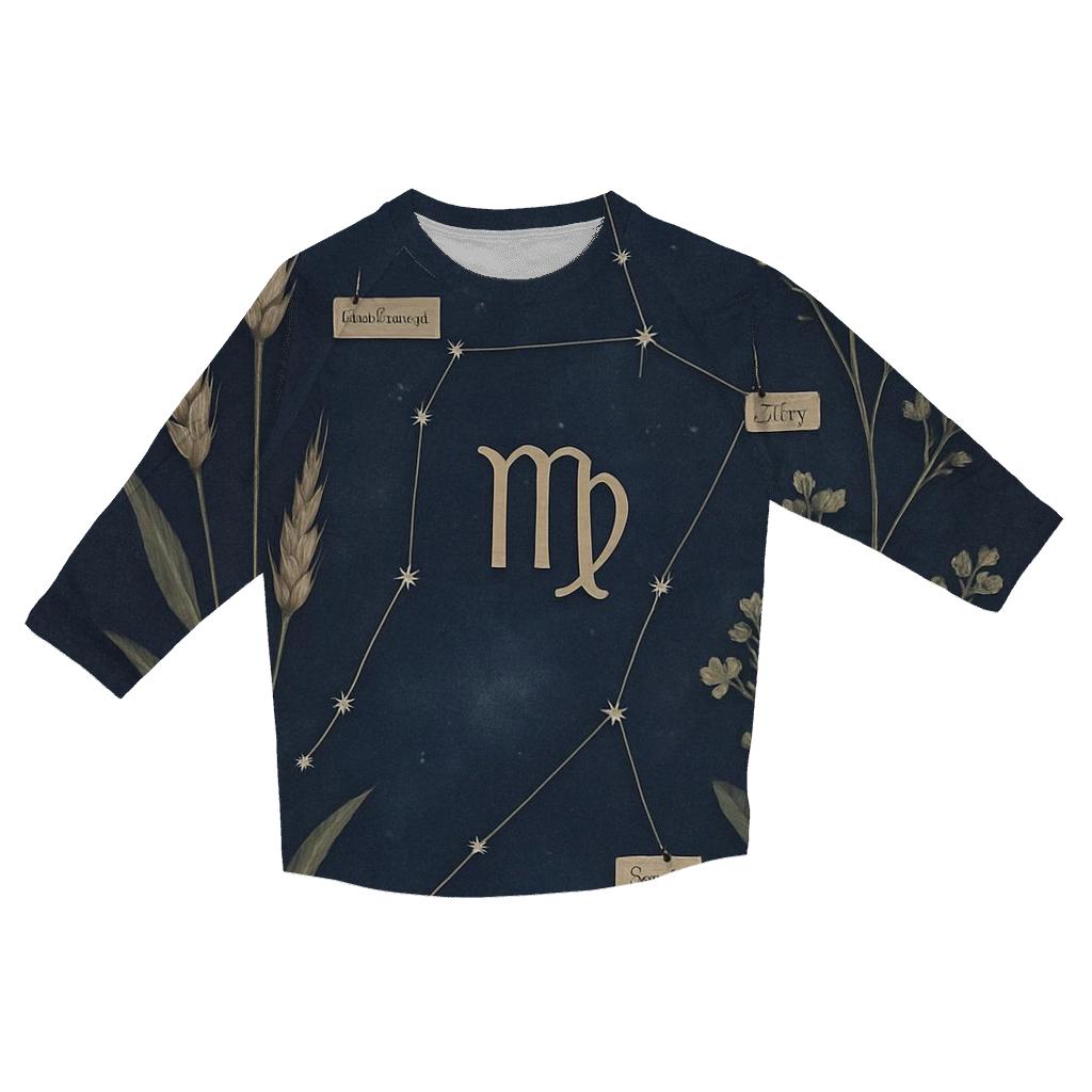 Virgo Wheat Constellation Herbarium fashion 3/4 sleeve shirts