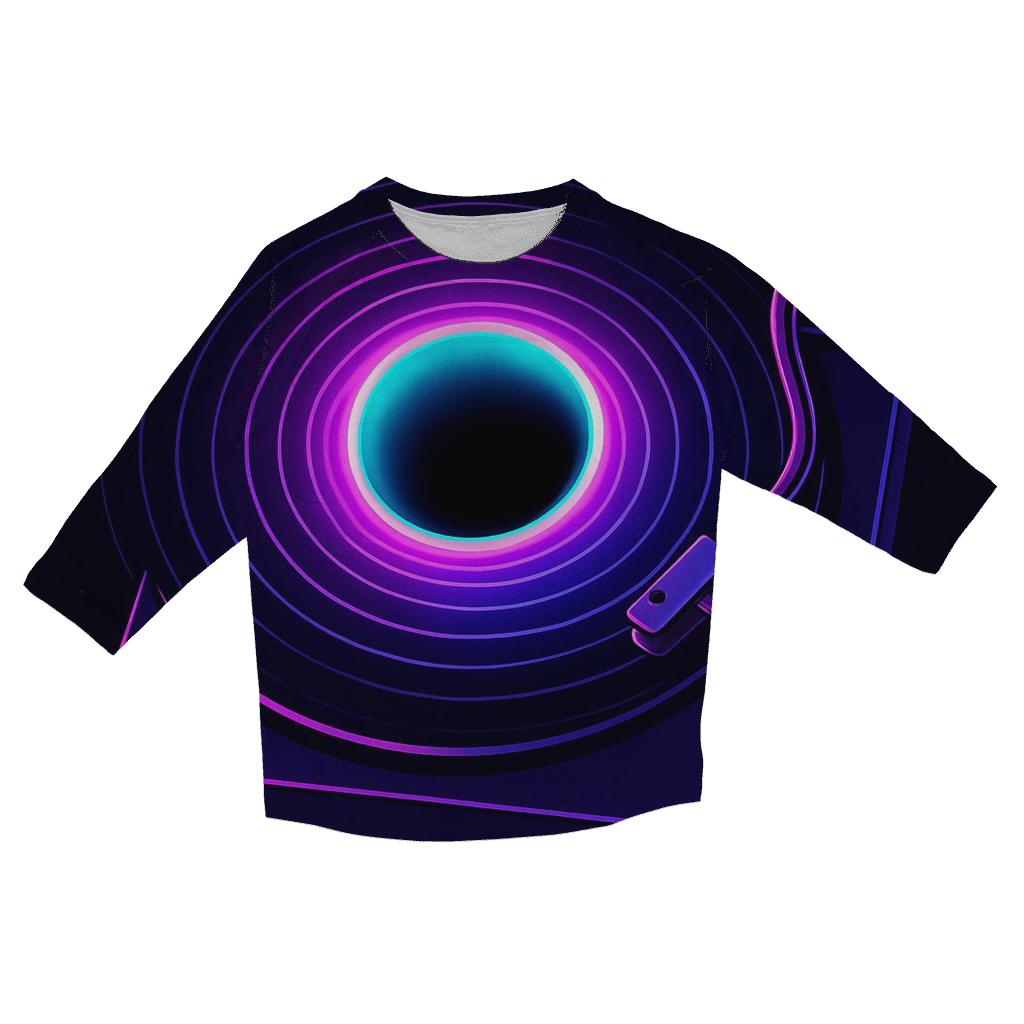 Hologram Turntable Portal stylish quarter sleeve tops