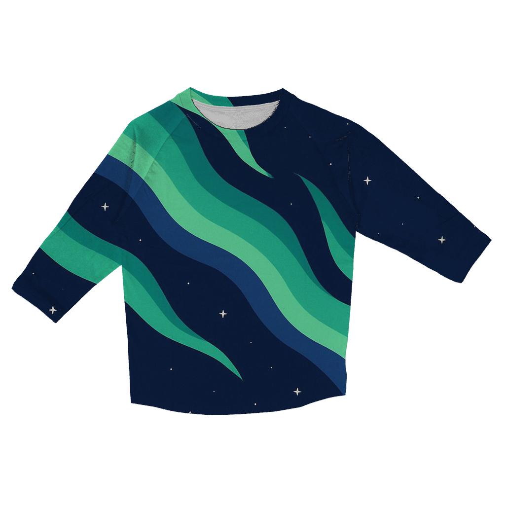 Aurora Curtain Diagonal Ribbons personalized 3/4 sleeve tees