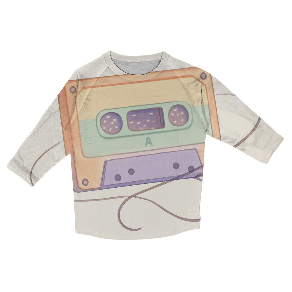Pastel Cassette Constellation cotton quarter sleeve shirts