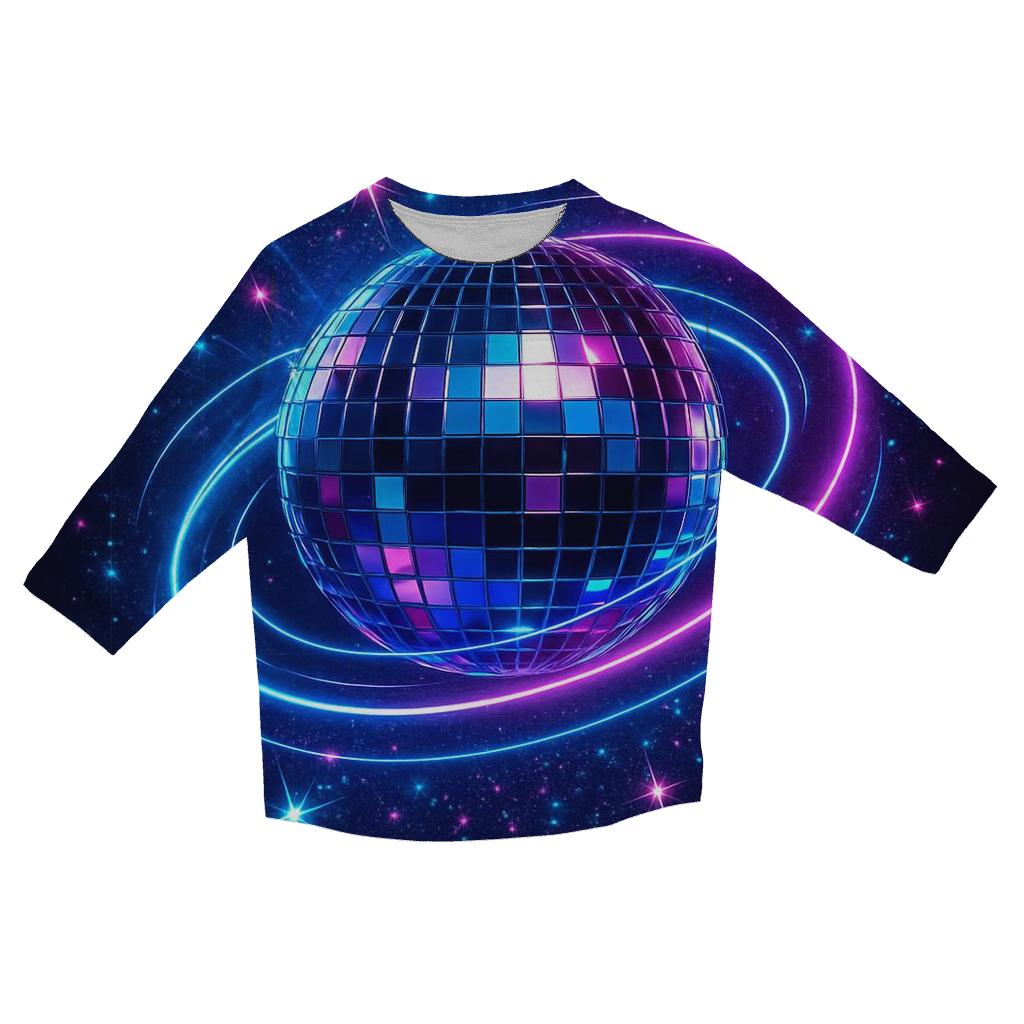 Neon Disco Orbit custom 3/4 sleeve shirts