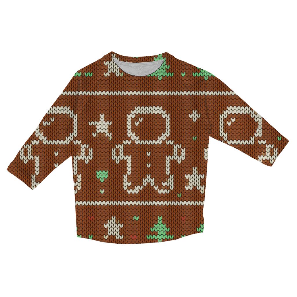 Gingerbread Astronaut Cookie Grid Design stylish quarter sleeve tops