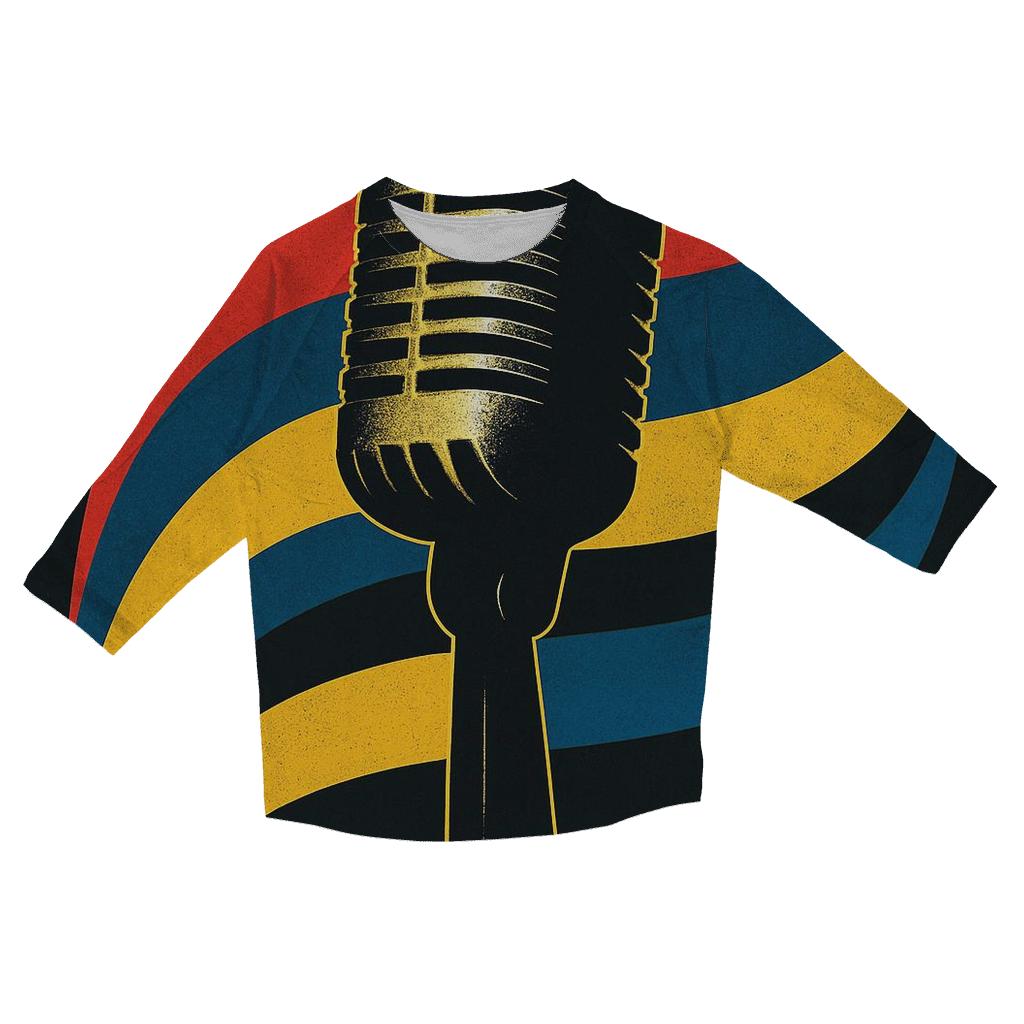 Metallic Foil Microphone Aurora casual three quarter sleeve shirts