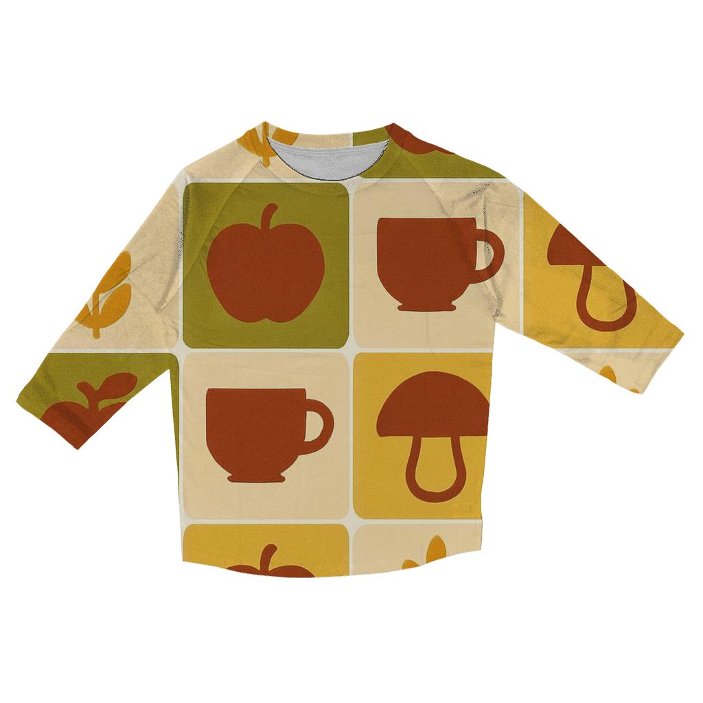 Retro Kitchen Harvest Tiles custom 3/4 sleeve shirts