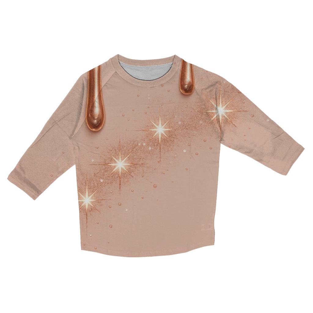 Rose Gold Meteor Drips casual three quarter sleeve shirts