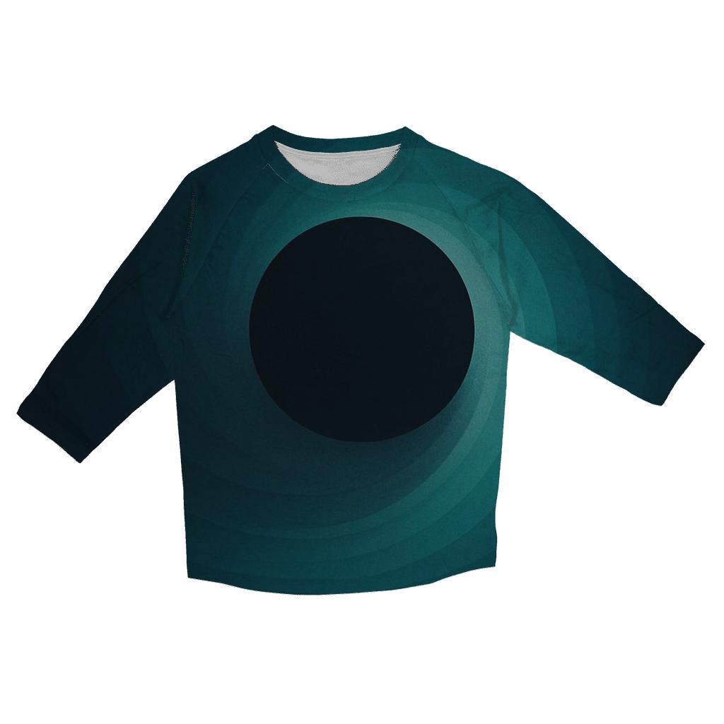 Tidal Teal Eclipse Gradient custom 3/4 sleeve shirts