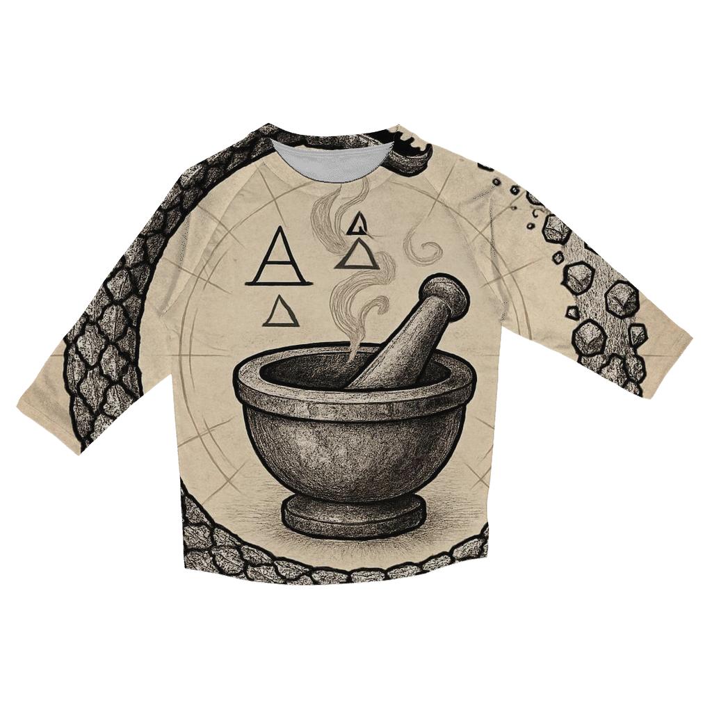 Alchemical Salt Ouroboros Seal trendy 3/4 sleeve tops