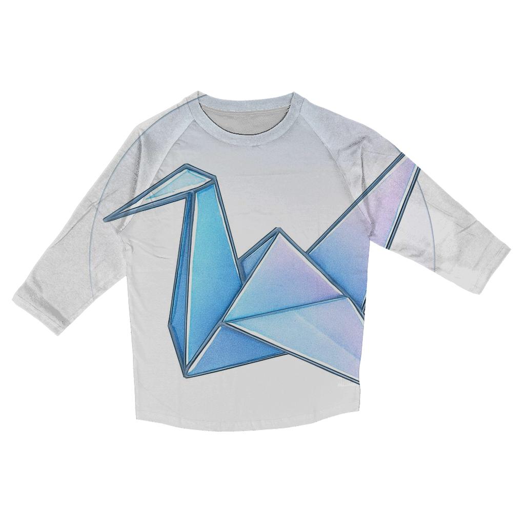 Origami Aurora Crane Emblem cotton quarter sleeve shirts
