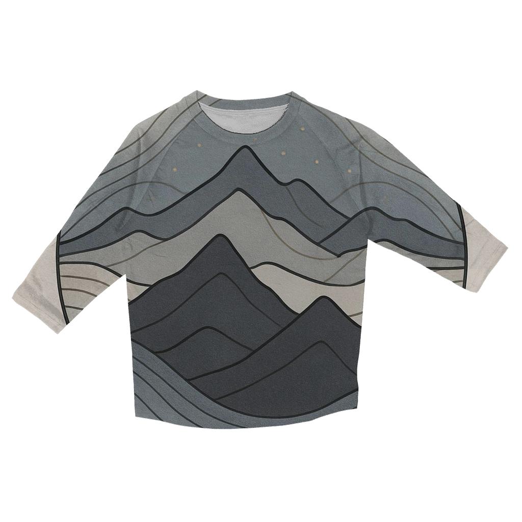 Mountain Silence Mandala trendy 3/4 sleeve tops