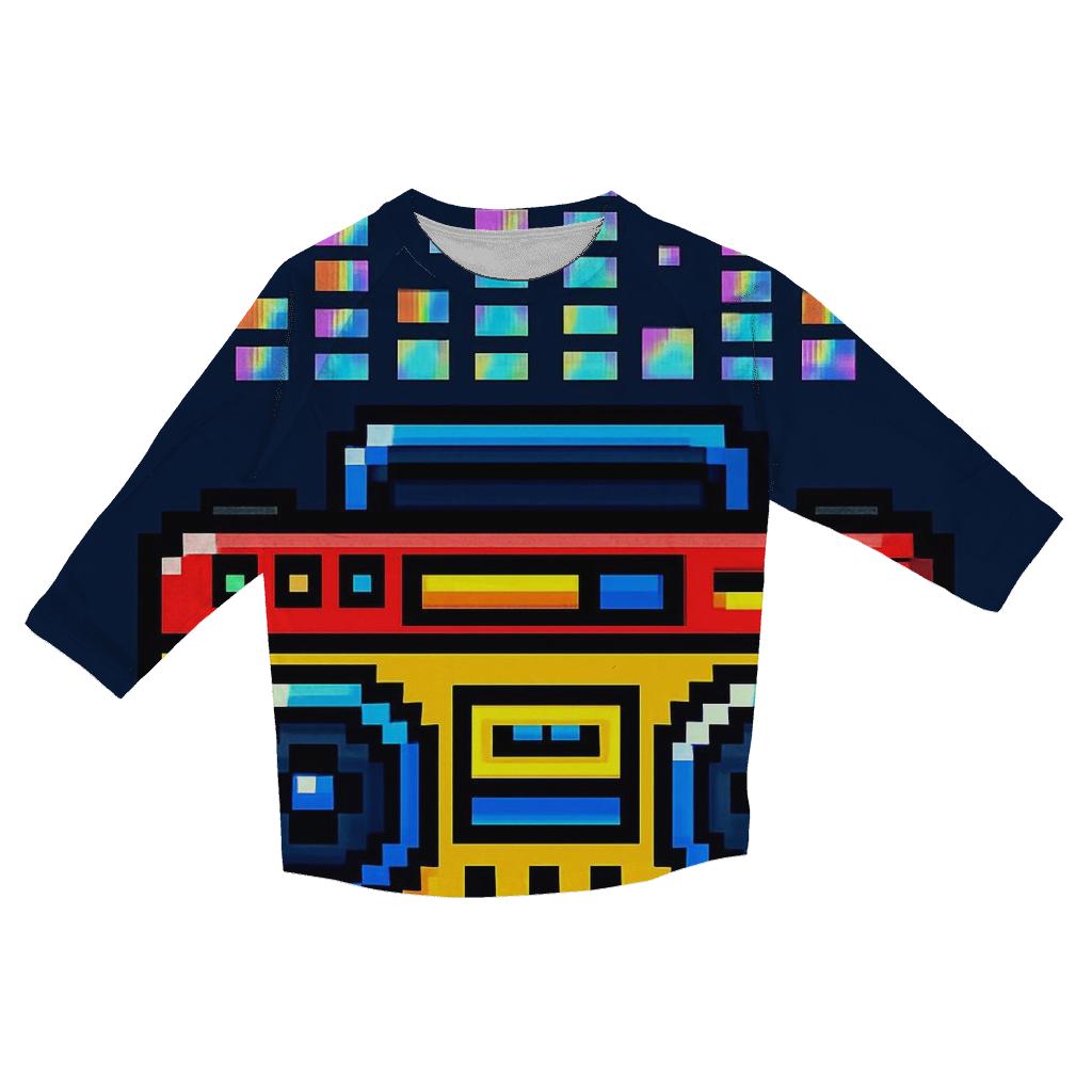 Pixel Arcade Boombox fashion 3/4 sleeve shirts